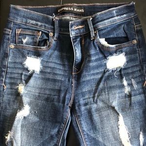 Medium Wash Express Skinny Jeans, Size 2